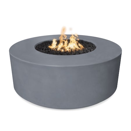 The Outdoor Plus 54 Round Florence Fire Pit - GFRC Concrete - Gray - Match Lit with Flame Sense - Natural Gas OPT-FL54FSML-GRY-NG
